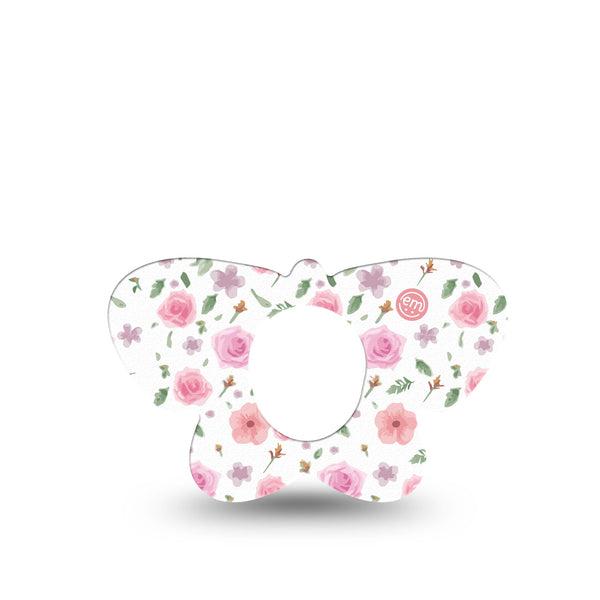 ExpressionMed Pastel Flower Dexcom G7 Butterfly Shape Tape, Dexcom Stelo Glucose Biosensor System, Single Tape Soft Petals, Adhesive Tape CGM Design