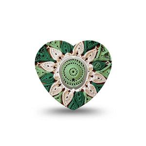 ExpressionMed Knit Monstera Dexcom G7 and Dexcom Stelo Glucose Biosensor System Heart, Single Tape and Single Sticker Cute woven knit flower Best Covers for CGM