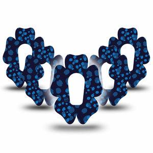 ExpressionMed Blue Drops Dexcom G6 Flower Shape Tape, 5-Pack Tape Circular Blue Shapes, Adhesive Patch Continuous Glucose Monitor Design