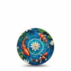 ExpressionMed Koi Pond Freestyle Libre, Libre 2 Plus, and Abbott Lingo, Single Tape and Single Sticker japanese pond aesthetic Overlay Patch for CGM