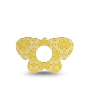 ExpressionMed Yellow Sundress Infusion Set Butterfly Shape Tape, 5-Pack Tape Golden Sunbursts Pattern, Plaster Continuous Glucose Monitor Design