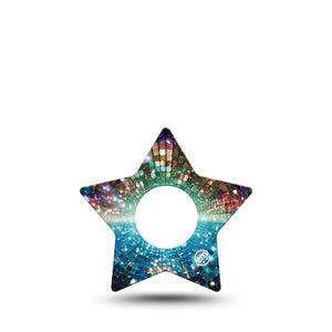 ExpressionMed Disco Lights Infusion Star, 5-Pack Abstract light pattern Waterproof Adhesive Tape For Insulin Pump