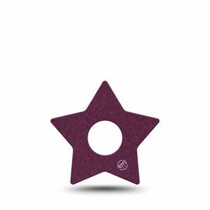 ExpressionMed Wine Red Freestyle Libre 3 and Libre 3 Plus Star Shape Tape, Single Tape Pantone Color, Patch CGM Design