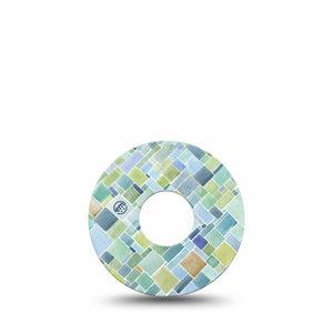 ExpressionMed Watercolor Geometrics Freestyle Libre 3 Tape Single Mismatch Checkered Tile Adhesive Tape CGM Design