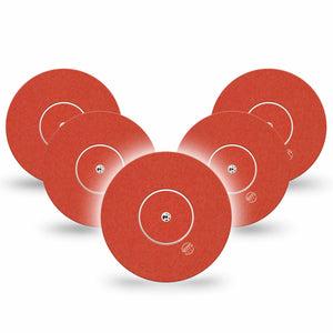 ExpressionMed Cherry Red Freestyle Libre and Libre 2 Plus Tape, Abbott Lingo, 5-Pack Tape and 5-Pack Sticker Solid Red, Fixing Ring Tape Continuous Glucose Monitor Design