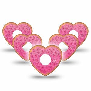 ExpressionMed Cutie Pie Cookie Freestyle Libre 3 Heart Shape Tape 5-Pack Tape Valentine's Day Shaped Cookie, Patch CGM Design