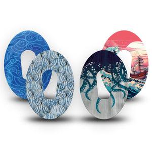 ExpressionMed Ocean Odyssey Variety Pack Dexcom G6 Tape, 4-Pack Tape Variety Sea Adventure, Plaster Continuous Glucose Monitor Design