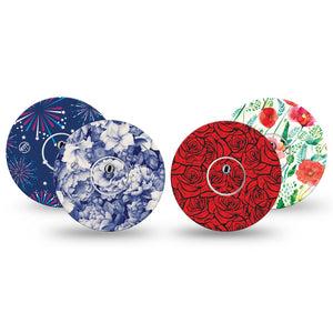 ExpressionMed Heritage Floral Freestyle Libre 3 and Libre 3 Plus, tape and sticker  vintage floral Fixing Ring Tape for Continuous Glucose Monitor