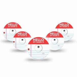 ExpressionMed Name Tag Freestyle Libre 3 and Libre 3 Plus Tape, 5-Pack Tape and 5-Pack Sticker NDAM, Adhesive Tape Continuous Glucose Monitor Design