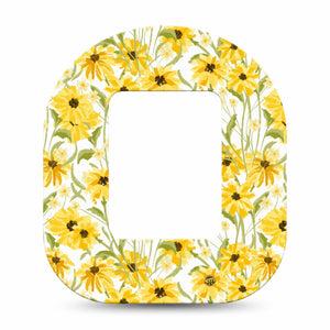 ExpressionMed Yellow Mosaic Floral Mobi Tape Single Tape Golden Yellow Flowers, Adhesive Tape CGM Design