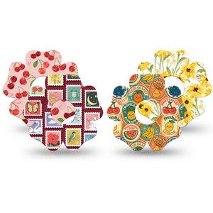 ExpressionMed Sweet Stickers Freestyle Libre 3 and Libre 3 Plus Flower, 4-Pack Tape Fun stamp and fruit stickers Adhesive Tape for Continuous Glucose Monitor