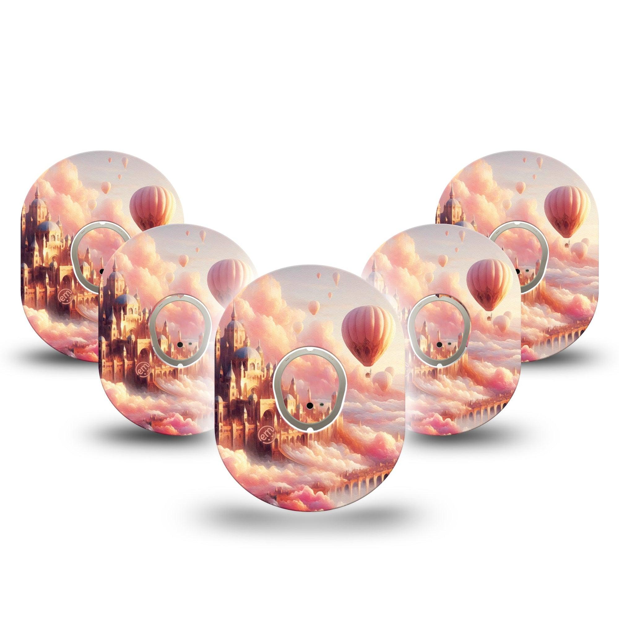 ExpressionMed Dreamy Skies Dexcom G7 Tape, Dexcom Stelo Glucose Biosensor System, 5-Pack Tape and 5-Pack Sticker Dreamy Sky Landscape, Overlay Tape CGM Design