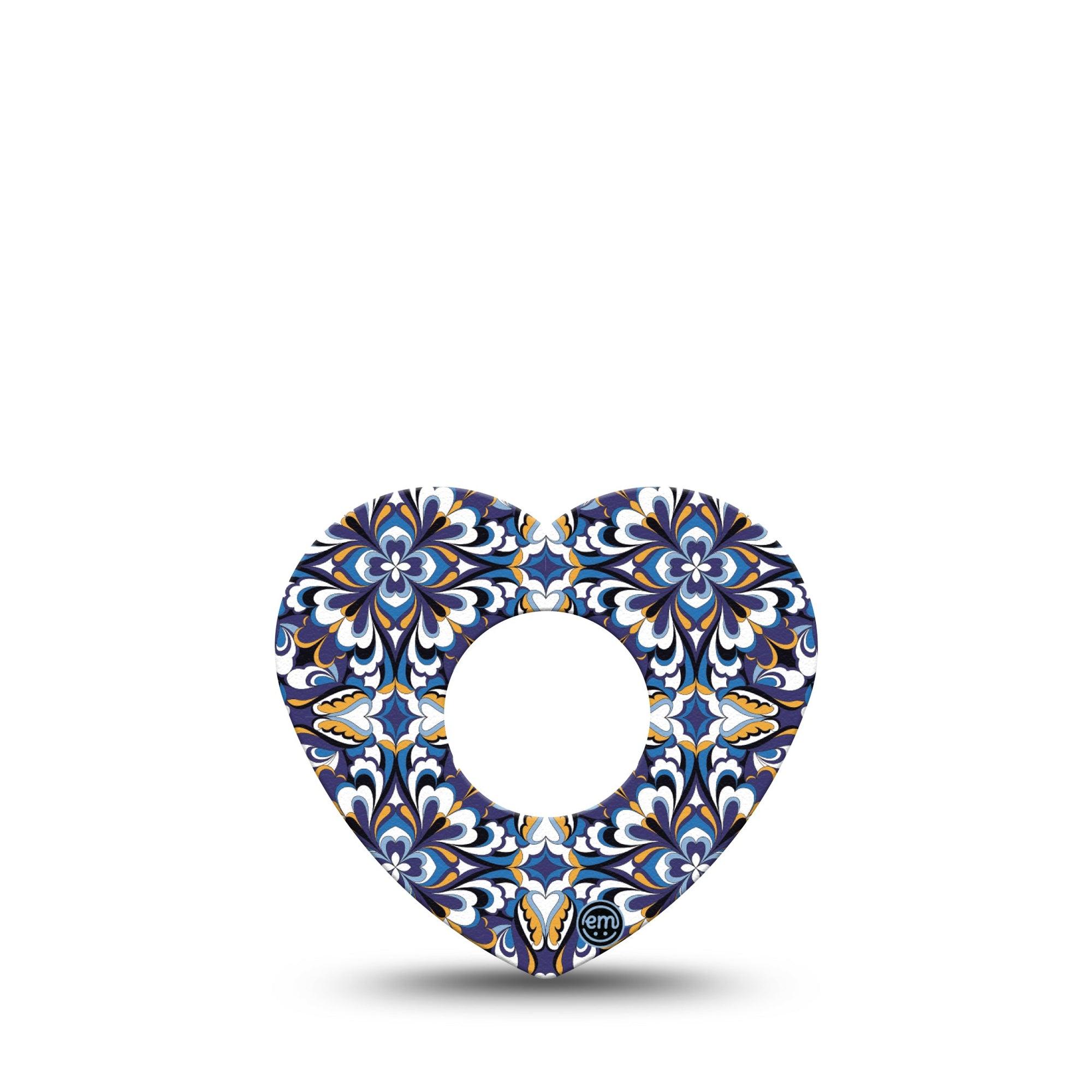 ExpressionMed Moroccan Tile Infusion Set Heart Shape Tape 5-Pack Tape Bold Patterns, Adhesive Tape Continuous Glucose Monitor Design