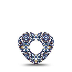 ExpressionMed Moroccan Tile Infusion Set Heart Shape Tape 5-Pack Tape Bold Patterns, Adhesive Tape Continuous Glucose Monitor Design