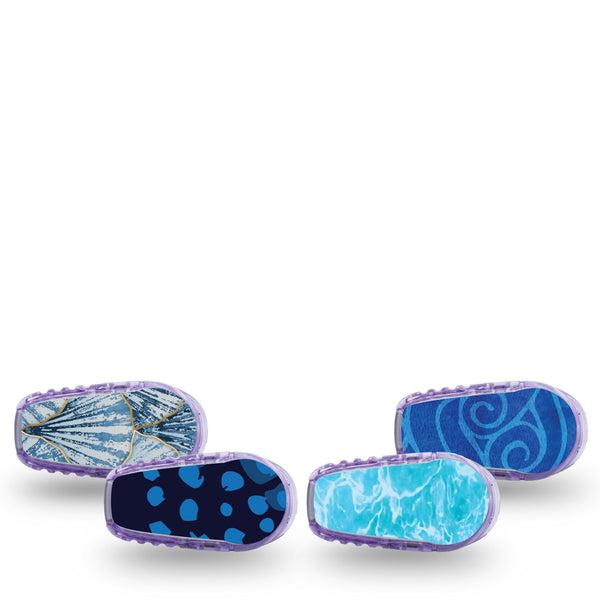 ExpressionMed Coastal Blues Dexcom G6 Sticker, 4-Pack Sticker beach inspired pattern Adhesive Tape for CGM