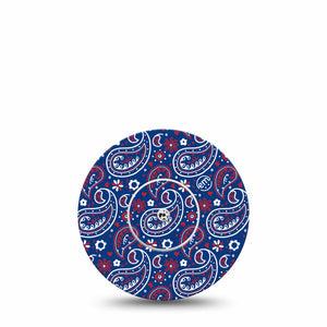 ExpressionMed Independence Paisley Freestyle Libre and Libre 2 Plus Tape, Abbott Lingo, Single Tape and Single Sticker Fourth of July Ornamental Pattern, Fixing Ring Tape Continuous Glucose Monitor Design