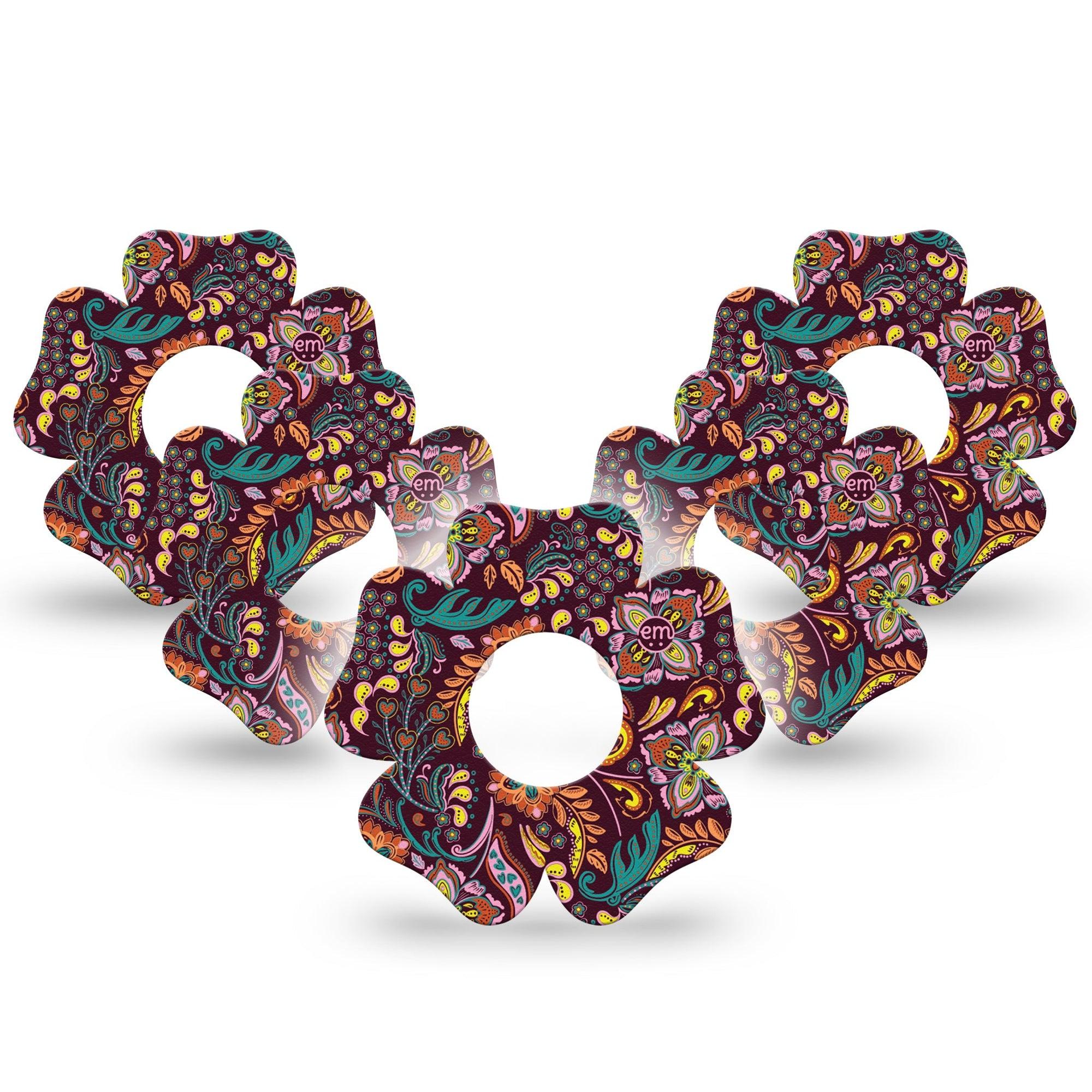 ExpressionMed Ornate Floral Infusion Set Flower Shape Tape 10-Pack Tape Vintage Inspired Floral Design, Plaster Continuous Glucose Monitor Design