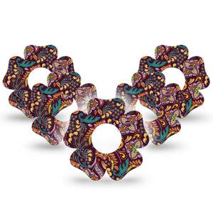 ExpressionMed Ornate Floral Infusion Set Flower Shape Tape 10-Pack Tape Vintage Inspired Floral Design, Plaster Continuous Glucose Monitor Design