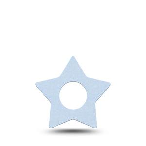 ExpressionMed Light Wash Jeans Infusion Set Star Shape Tape, 5-Pack Tape Light Blue Jean Inspired Blue, Fixing Ring Patch Continuous Glucose Monitor Design