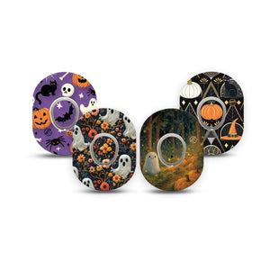 ExpressionMed Halloween Forest Dexcom G7 and Dexcom Stelo Glucose Biosensor System Mini, tape and sticker  playful halloween nature art Adhesive Tape for CGM