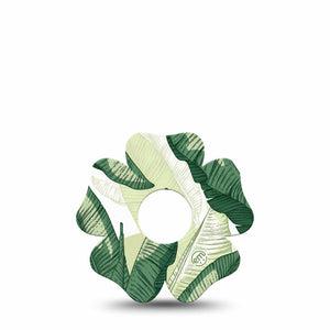 ExpressionMed Palm Leaf Freestyle Libre 3 and Libre 3 Plus Flower, Single Tape Shady and sunny leaves Decorative Adhesive Tape for CGM