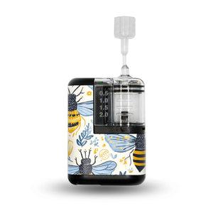 ExpressionMed Busy Bees Mobi Sticker, Single Sticker Blue and gold Waterproof Sensor Cover For Insulin Pump