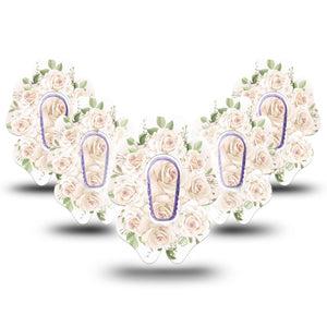 ExpressionMed Wedding Bouquet Dexcom G6 Flower Shape Tape 5-Pack Tape and 5-Pack Sticker Bridal Flowers, Adhesive Patch Continuous Glucose Monitor Design