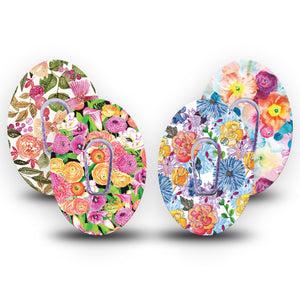 ExpressionMed Posy Petals Dexcom G6 Sticker and Tape Flower Variety Painted Like Artwork Vinyl Sticker and Tape Design CGM Design