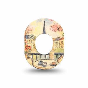 ExpressionMed Café Terrace Dexcom G7 and Dexcom Stelo Glucose Biosensor System Mini, Single Tape Cafe in paris Waterproof Plaster for CGM