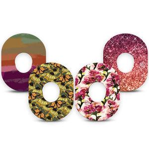 ExpressionMed Harvest Petals Variety Pack Dexcom G7 Tape, Dexcom Stelo Glucose Biosensor System, 4-Pack Tape Variety, Dark Tones, Overlay Tape CGM Design