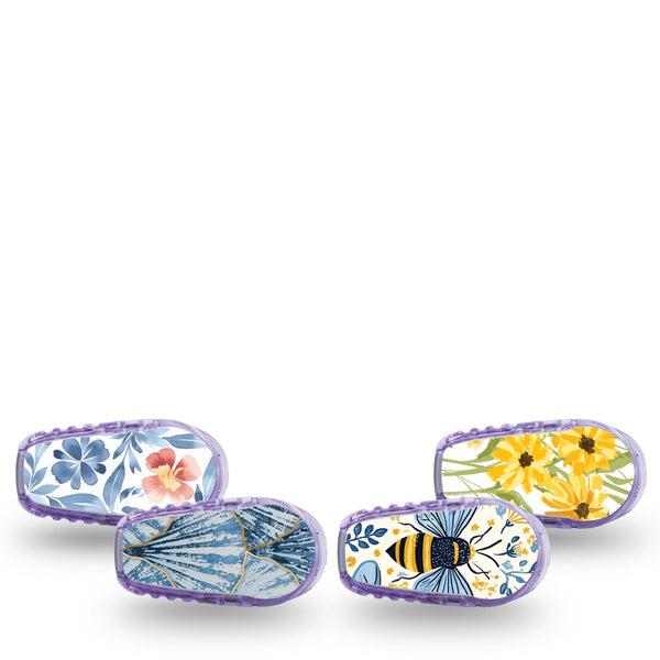 ExpressionMed Sunny Coast Dexcom G6 Sticker, 4-Pack Sticker Cozy yellows and blues Adhesive Tape for CGM