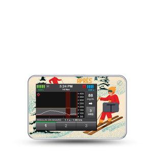 ExpressionMed Retro Winter Tandem T-Slim Sticker Single Sticker Only Winter Fun Activities, Vinyl Decoration Pump Design