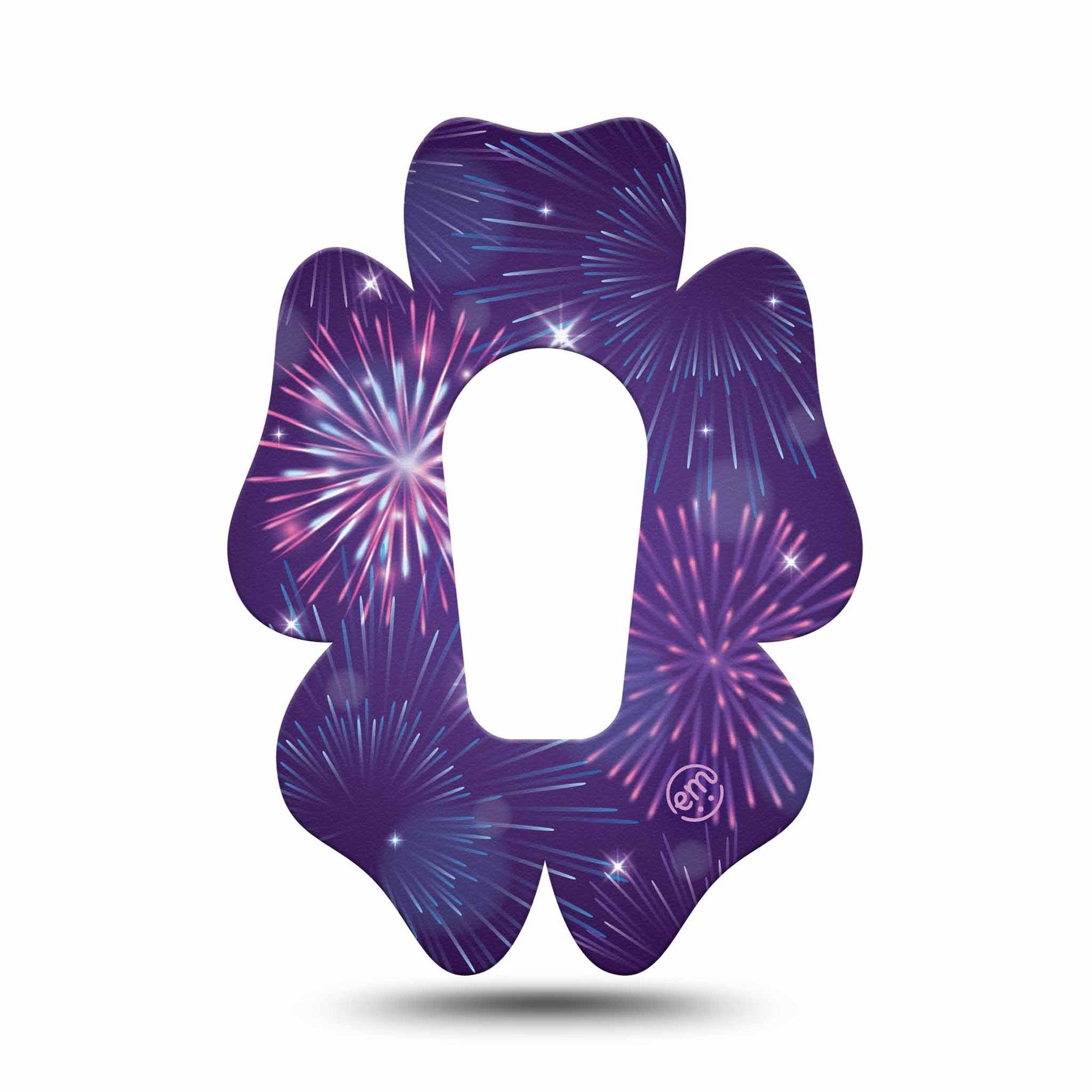 ExpressionMed New Years Celebration Dexcom G6 Flower Shape Tape Single Tape New Year's Eve, Adhesive Patch Continuous Glucose Monitor Design