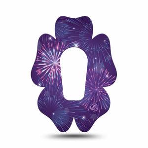 ExpressionMed New Years Celebration Dexcom G6 Flower Shape Tape Single Tape New Year's Eve, Adhesive Patch Continuous Glucose Monitor Design