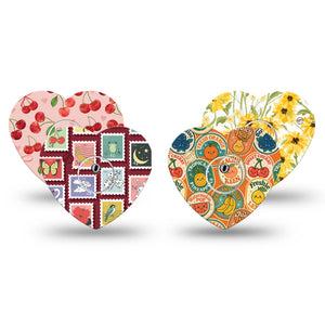 ExpressionMed Sweet Stickers Freestyle Libre 3 and Libre 3 Plus Heart, tape and sticker  Adorbale fruits and florals Patch for CGM