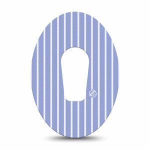 ExpressionMed Blue Stripes Dexcom G6, Single Tape White and blue pin stripes Fixing Ring Tape for Continuous Glucose Monitor