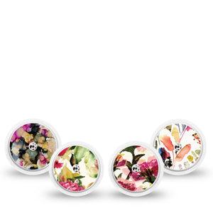 ExpressionMed Blush & Berries Variety Pack Freestyle Libre and Libre 2 Plus Sticker, Abbott Lingo, 4-pack Sticker Variety, Autumn Floral Aesthetic, Vinyl Graphics Continuous Glucose Monitor Design