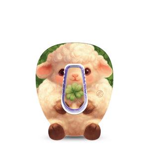 ExpressionMed Lucky Lamb Dexcom G6 Gumdrop, Single Tape and Single Sticker Plushy shamrock lamb Sensor Cover for Continuous Glucose Monitor