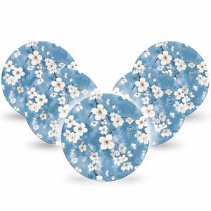 ExpressionMed Cherry Blossom Dexcom G7 Overpatch, Dexcom Stelo Glucose Biosensor System, 5-Pack Tape Elegant Cherry Blossom Tree, Overlay Tape CGM Design