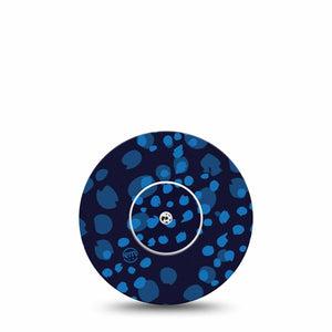 ExpressionMed Blue Drops Freestyle Libre and Libre 2 Plus Tape, Abbott Lingo, Single Tape and Single Sticker Blue Toned Bead Inspired, Fixing Ring Tape Continuous Glucose Monitor Design