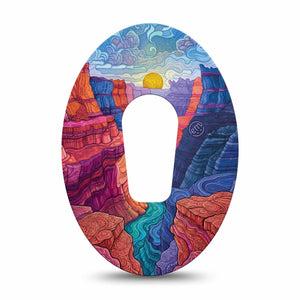 ExpressionMed Grand Canyon Dexcom G6, Single Tape desert canyon pattern Fixing Ring Tape for Continuous Glucose Monitor