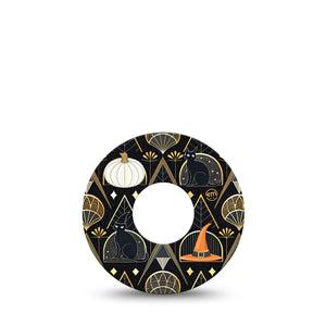 ExpressionMed Art Deco Halloween Infusion Set Tape, 5-Pack Tape Spooky Art Deco Inspired, Overlay Patch Continuous Glucose Monitor Design