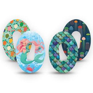 ExpressionMed Tidepool Dexcom G6, 4-Pack Tape playful underwater design Decorative Adhesive Tape for CGM