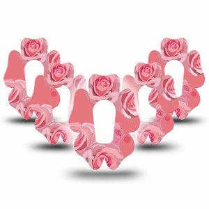 ExpressionMed Blush Rose Dexcom G6 Flower Shape Tape 5-Pack Tape Romantic Flower Adhesive Patch Continuous Glucose Monitor Design