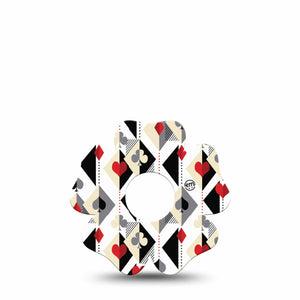 ExpressionMed Playing Cards Freestyle Libre 3 and Libre 3 Plus Flower Shape Tape Single Tape Classic French Playing Cards, Overlay Tape CGM Design