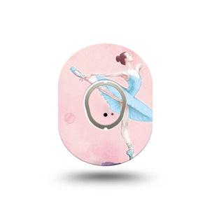 ExpressionMed Ballerina Dexcom G7 Mini Tape, Dexcom Stelo Glucose Biosensor System, Single Tape and Single Sticker Soft Pink Ballerina Patch Continuous Glucose Monitor Design