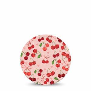 ExpressionMed Cherries Freestyle Libre and Libre 2 Plus Overpatch, Abbott Lingo, Single Tape Red Fruit, Fixing Ring Patch CGM Design