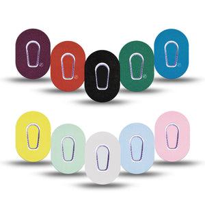 ExpressionMed Simple Holiday Gift Set Dexcom G6 Mini, 10-Pack Tape and 10-Pack Sticker Solid Color Waterproof Sensor Cover for Continuous Glucose Monitor