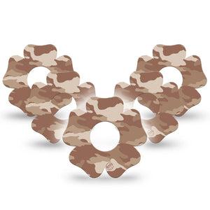 ExpressionMed Desert Camo Infusion Set Flower Shape Tape 10-Pack Arid Motif Plaster Continuous Glucose Monitor Design