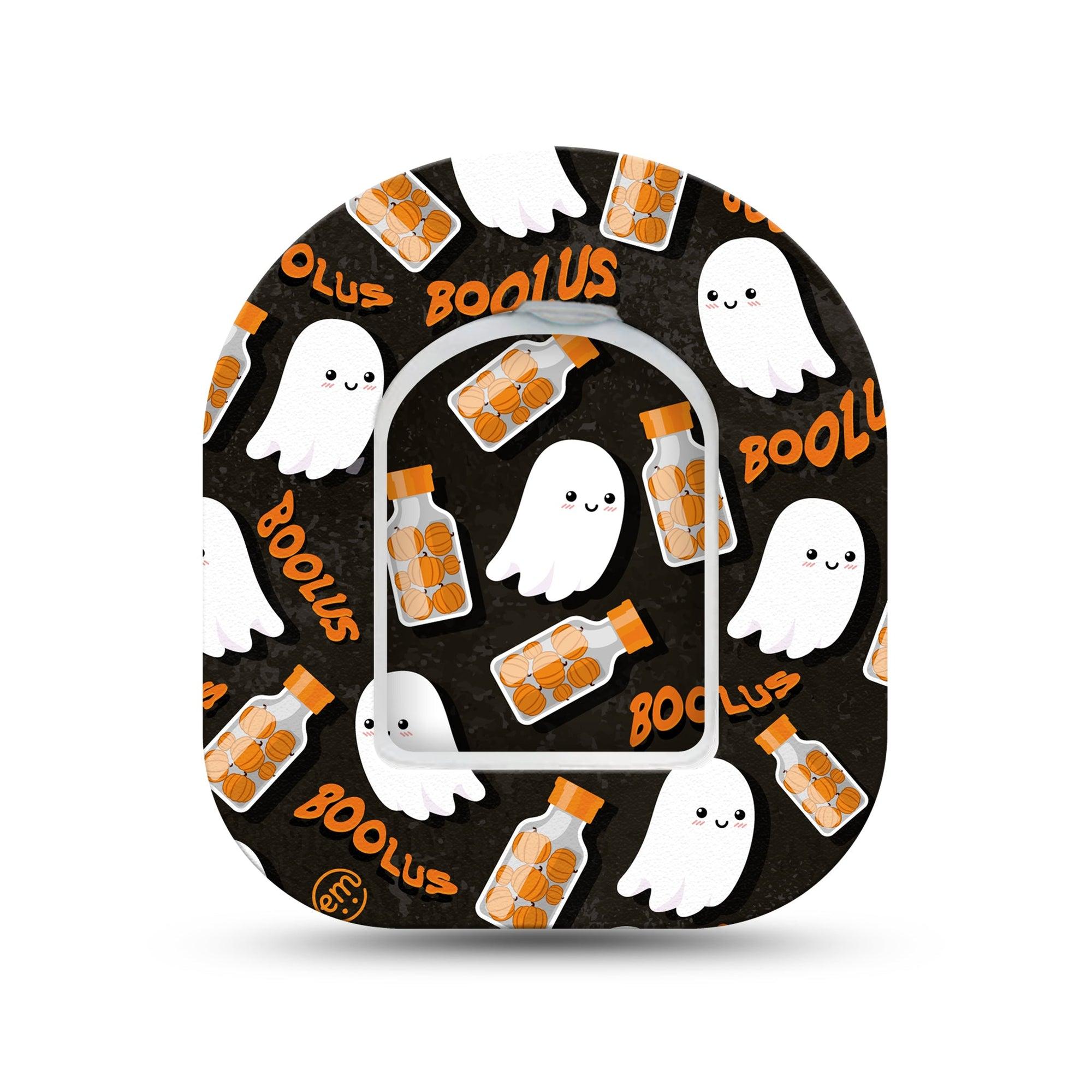 ExpressionMed Boolus Omnipod Surface Center Sticker and Mini Tape Ghost Remedy Vinyl Sticker and Tape Design Pump Design